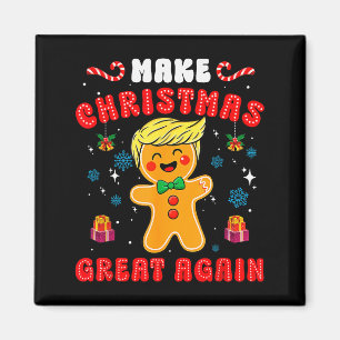 Lustiger Trump Pfefferkuchenmann macht Weihnachten Magnet
