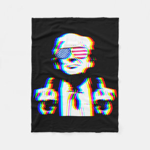 Lustiger Trump psychedelischer Edm Trippy Vaporwav Fleecedecke
