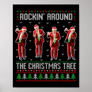 Lustiger Trump Rockt Um Den Weihnachtsbaum Hässlic Poster