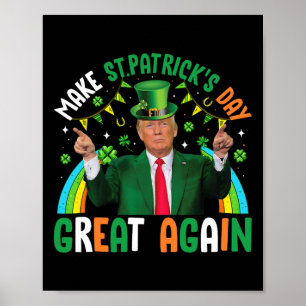Lustiger Trump Shamrock macht St Patrick's Day gro Poster