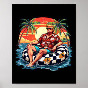 Lustiger Trump Sommer 2025 Strand Tropisch Lustige Poster