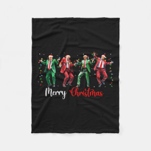 Lustiger Trump-Tanz Weihnachtsmann Frohe Weihnacht Fleecedecke