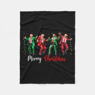 Lustiger Trump-Tanz Weihnachtsmann Frohe Weihnacht Fleecedecke