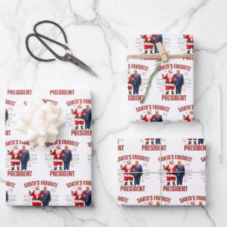 Lustiger Trump Weihnachten Geschenkpapier Set