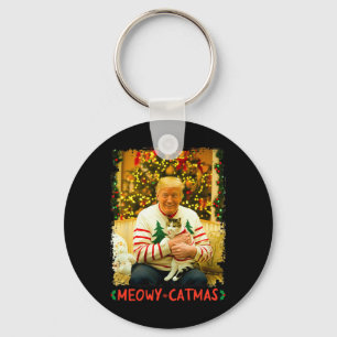 Lustiger Trump Weihnachten Katzenliebhaber Meowy C Schlüsselanhänger