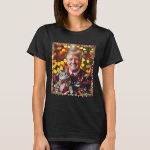 Lustiger Trump Weihnachtspullover für Katzenliebha T-Shirt