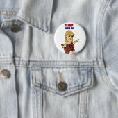 Lustiger Trumpf als Höhlenbewohner-politischer Button (Beispiel)