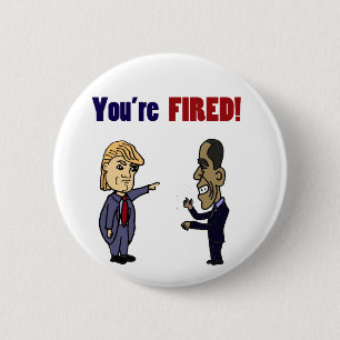 Lustiger Trumpf, der politischen Cartoon Obama Button