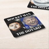 Lustiger Trumpf gegen UNO-Bar-Untersetzer Kim-Jong Rechteckiger Pappuntersetzer (angewinkelt)