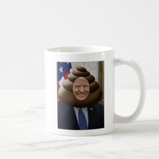 Lustiger Trumpf kacken Emoji Kopf Kaffeetasse (Rechts)