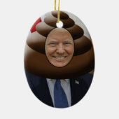Lustiger Trumpf kacken Emoji Kopf Keramik Ornament (Hinten)