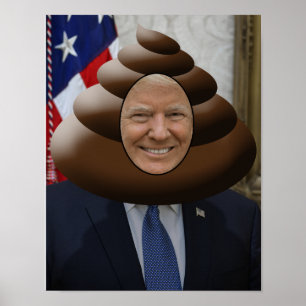 Lustiger Trumpf kacken Emoji Kopf Poster