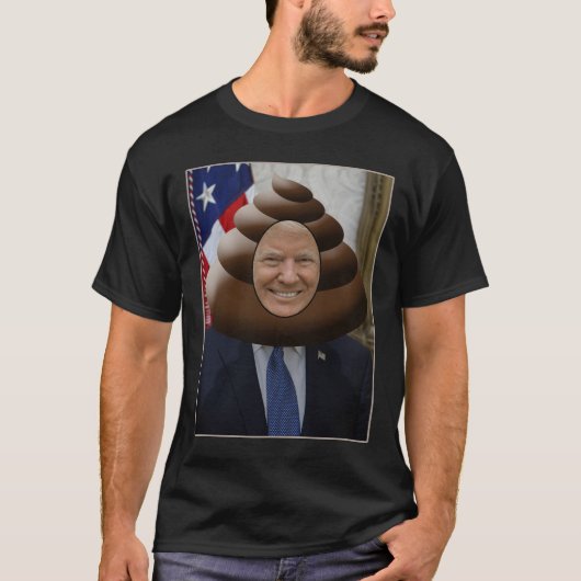 Lustiger Trumpf kacken Emoji Kopf T-Shirt (Vorderseite)