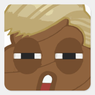 Lustiger Trumpf kacken emoji Quadratischer Aufkleber