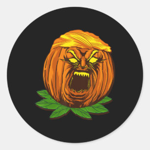 Lustiger Trumpkin Donald Trump Kürbis Halloween-Ko Runder Aufkleber
