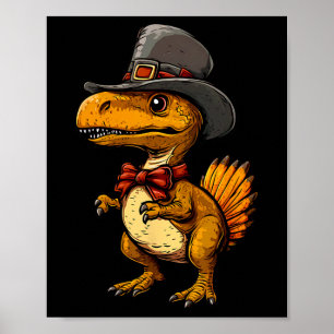 Lustiger Truthahn Dinosaurier Thanksgiving Süßer T Poster