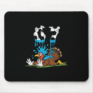 Lustiger Truthahn Fußball Fail Jungen Thanksgiving Mousepad