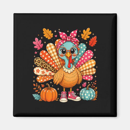 Lustiger Truthahn Gurren Kokette Thanksgiving dank Magnet (Vorne)