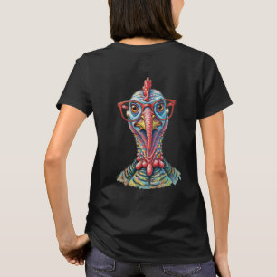 Lustiger Truthahn in Brille Cartoon-Spaß T-Shirt
