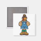 lustiger Truthahn in Overalls Magnet (Vorderseite/Rückseite)