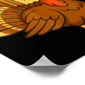 Lustiger Truthahn Meow Erntedankfest Falsche Katze Poster (Ecke)