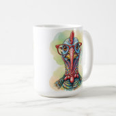 Lustiger Truthahn mit Brille Cartoon Spaß Kaffeetasse (VorderseiteRechts)