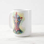 Lustiger Truthahn mit Brille Cartoon Spaß Kaffeetasse (Vorderseite Links)