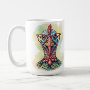 Lustiger Truthahn mit Brille Cartoon Spaß Kaffeetasse