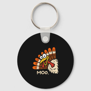 Lustiger Truthahn Moo Kuh Thanksgiving Herbst Herb Schlüsselanhänger