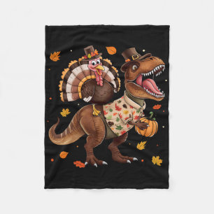 Lustiger Truthahn Reitender Dinosaurier T Rex Than Fleecedecke