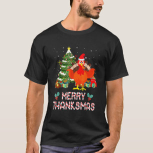 Lustiger Truthahn Santa Frohe Thanksmas Weihnachte T-Shirt
