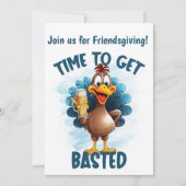 Lustiger Truthahn Thanksgiving oder Friendsgiving Einladung (Vorderseite)