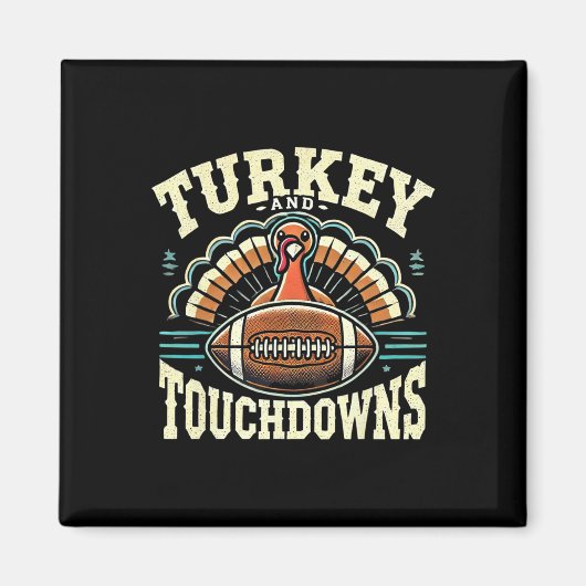 Lustiger Truthahn und Touchdowns Thanksgiving Fuß Magnet (Vorne)