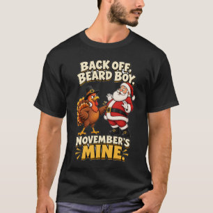 Lustiger Truthahn vs Weihnachtsmann Erntedankfest T-Shirt