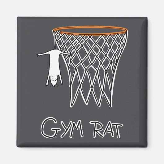 Lustiger Turnratten-Basketballkorb Magnet (Vorne)