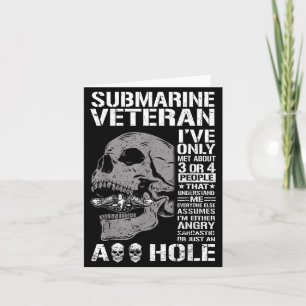 Lustiger U-Boot-Veteran-Spruch-Totenkopf US U-Boot Karte