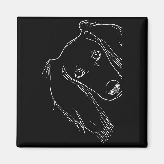 Lustiger überraschter Hund Saluki Magnet (Vorne)