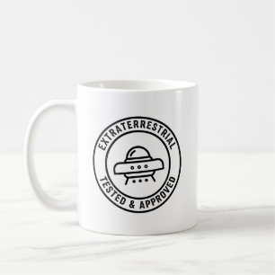 Lustiger UFO-Alien-Außerirdischer Getestet & Zugel Kaffeetasse