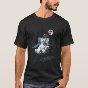 Lustiger UFO Alien Cowboy Pudel Retro Western Hund T-Shirt