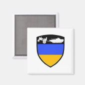 Lustiger Ukraine-Bauer-Traktor zieht Panzer-Meme  Magnet (Vorderseite/Rückseite)