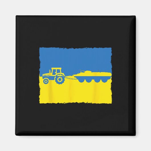 Lustiger ukrainischer Bauer mit Traktor stiehlt ei Magnet (Vorne)