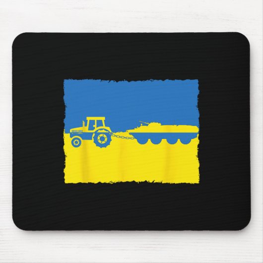 Lustiger ukrainischer Bauer mit Traktor stiehlt ei Mousepad (Vorne)