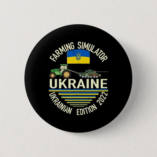 Lustiger ukrainischer Bauer stiehlt Tank Meme I St Button (Vorderseite)