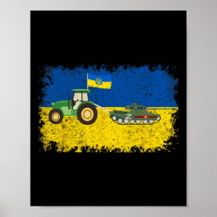 Lustiger ukrainischer Bauer stiehlt Tank Meme I St Poster