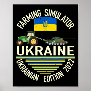 Lustiger ukrainischer Bauer stiehlt Tank Meme I St Poster