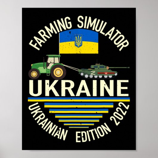 Lustiger ukrainischer Bauer stiehlt Tank Meme I St Poster (Vorne)