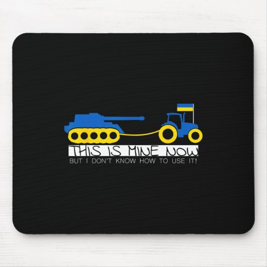 Lustiger ukrainischer Bauer zieht einen Panzer mit Mousepad (Vorne)