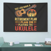 Lustiger Ukulele-Renteneintritts-Plan Banner (Messe)