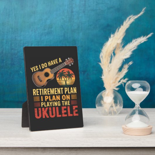 Lustiger Ukulele-Renteneintritts-Plan Fotoplatte (Seite)