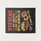 Lustiger Ukulele-Renteneintritts-Plan Wandteppich (Vorderseite (Horizontal))